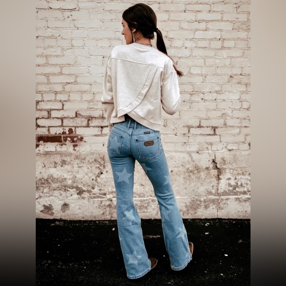 Wrangler Women's Star Print  Blue Jeans